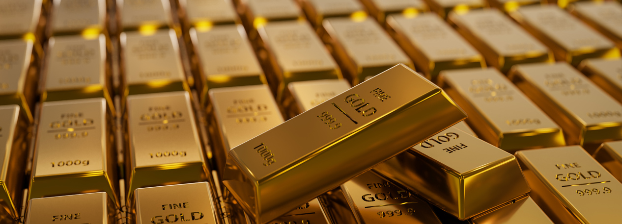 A close-up of gold bars.