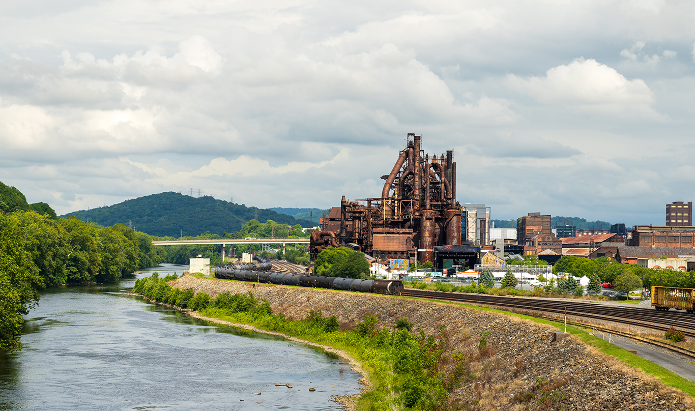 A steel mill in the Lehigh Valley.