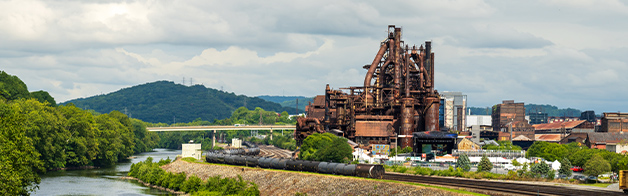 A steel mill in the Lehigh Valley.