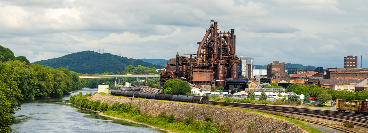 A steel mill in the Lehigh Valley.