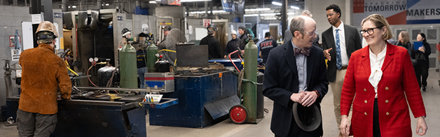 President Paulson tours a job training facility in north central Pennsylvania.