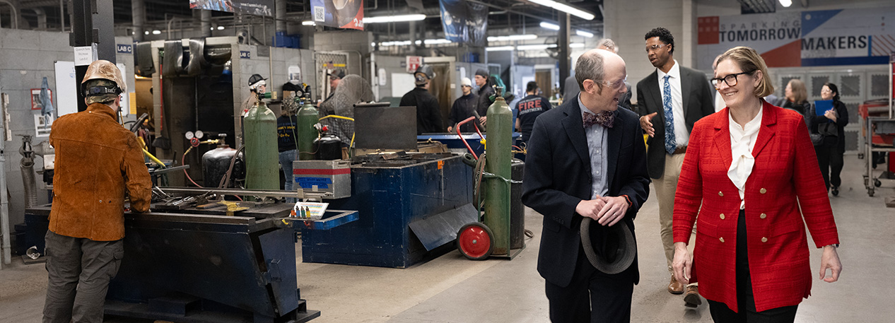 President Paulson tours a job training facility in north central Pennsylvania.