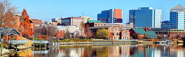 Wilmington waterfront in fall