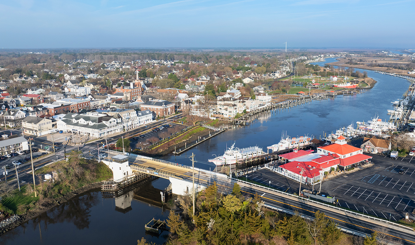 Aerial view of Lewes, Delaware