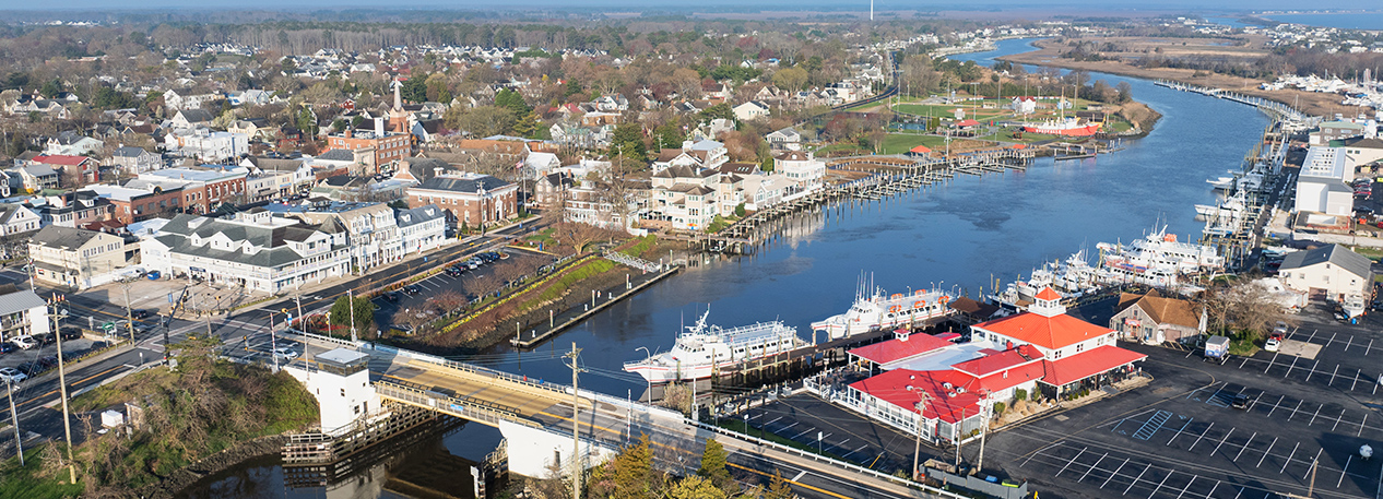 Aerial view of Lewes, Delaware