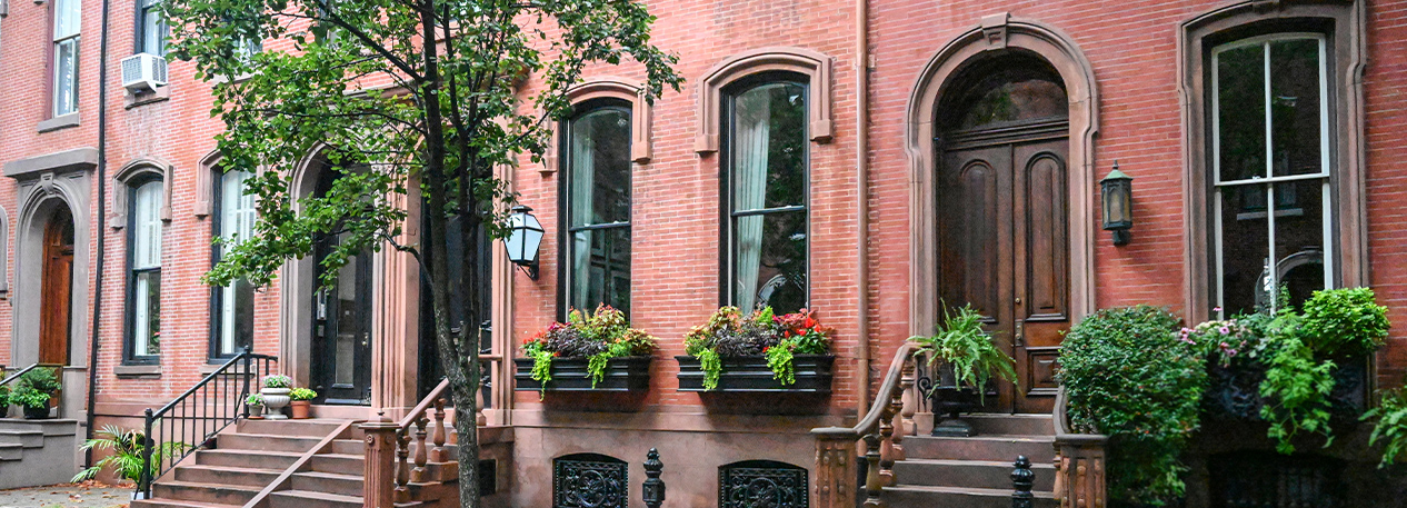 Street view of rowhomes