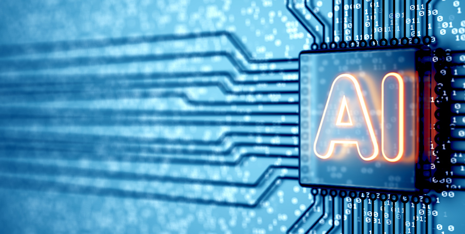 Blue AI chip illustration