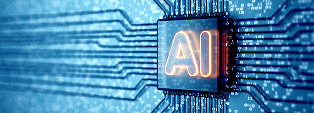 Blue AI chip illustration