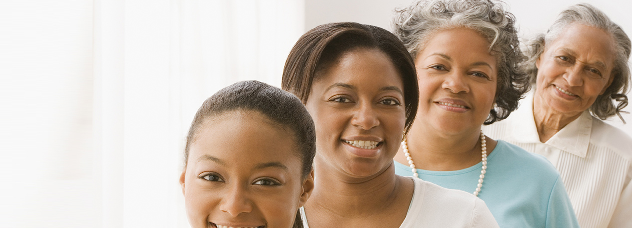 Four generations of women from a family.