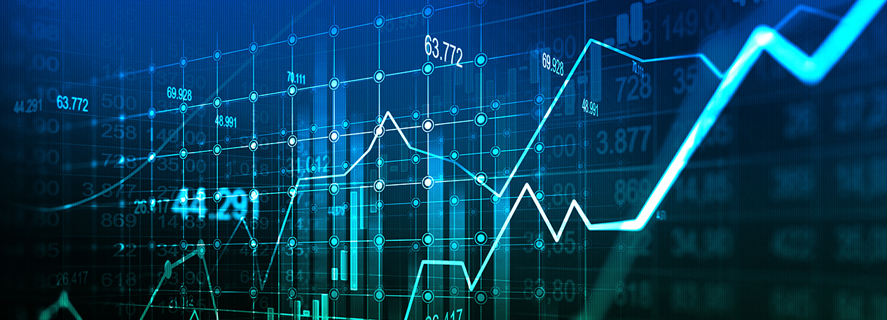 A blue and green line graph showcasing data.