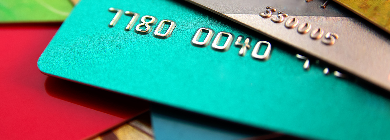 A stack of assorted credit cards