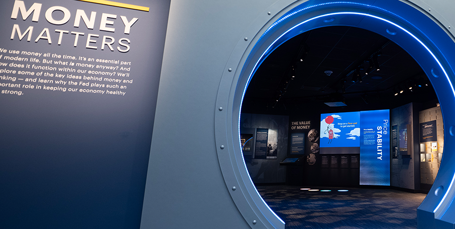 Vault door at Money in Motion exhibit