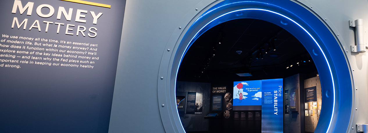 Vault door at Money in Motion exhibit