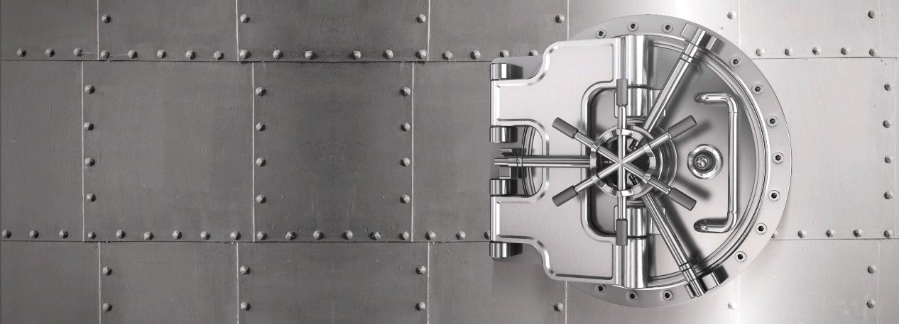 Silver vault door
