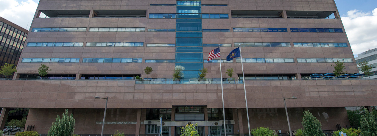 Federal Reserve Bank of Philadelphia building seen from 6th Street.