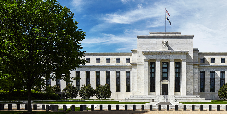 View of Federal Reserve Board building from outside