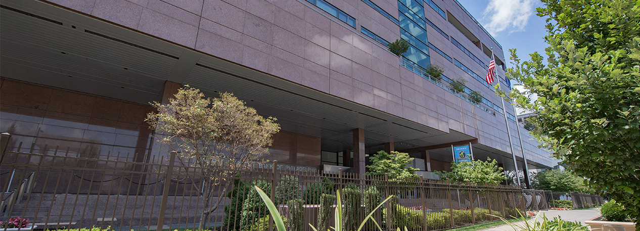 Federal Reserve Bank of Philadelphia building at ground level