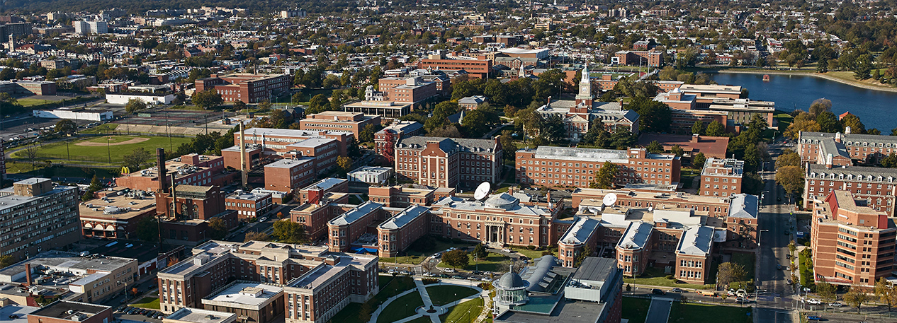 A view of Howard University's campus from above.