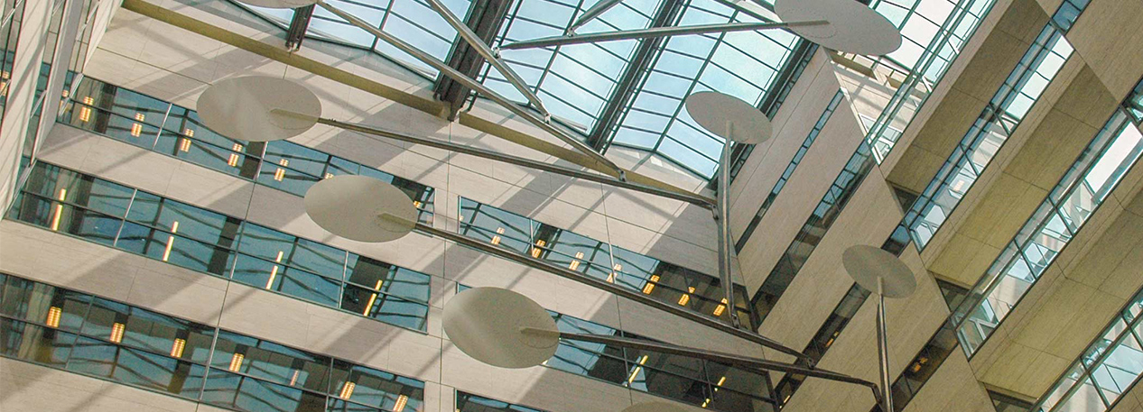 White Cascade, a mobile by Alexander Calder, hanging in the Federal Reserve Bank of Philadelphia building
