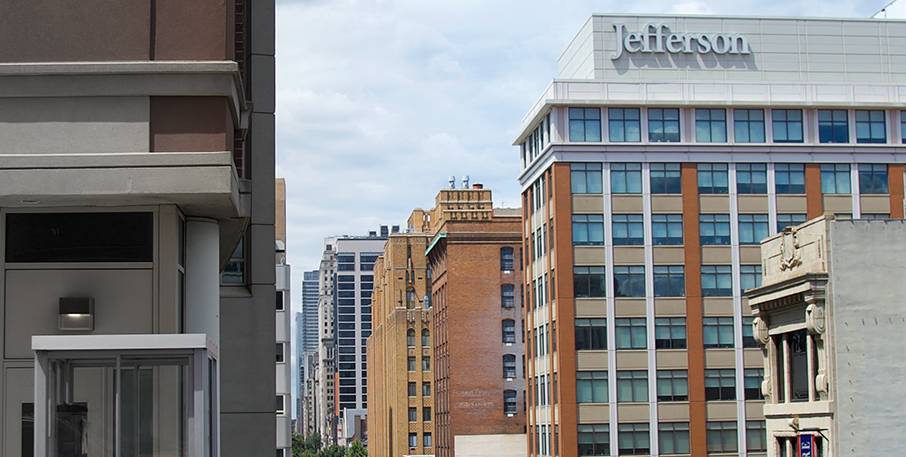 A view of Jefferson Hospital in Philadelphia, PA.
