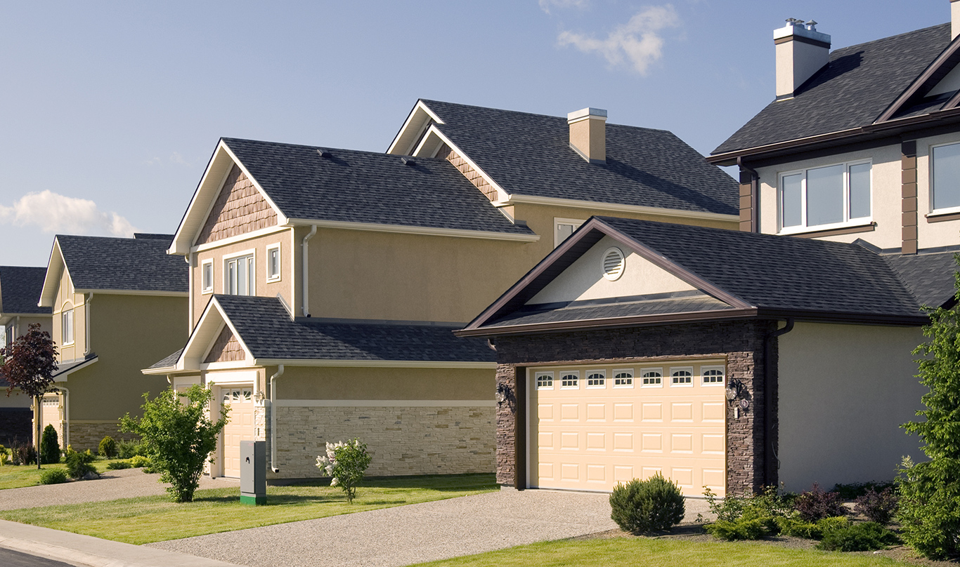 Homes on a suburban street on a sunny day