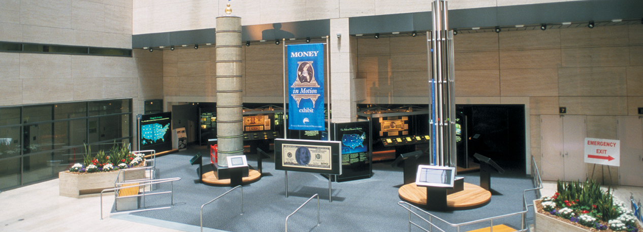 Aerial view of the Money in Motion exhibit