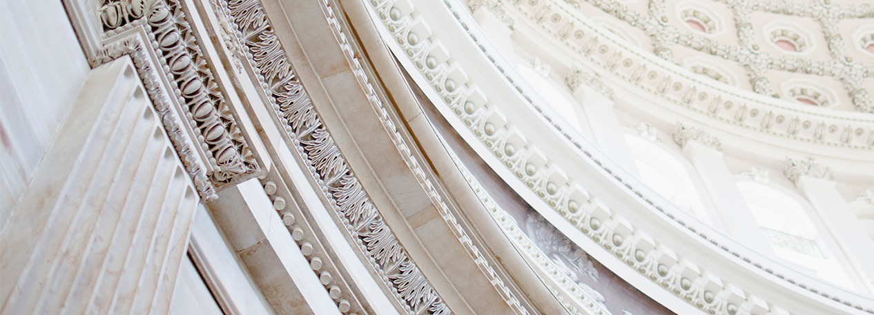 Interior of a white marble rotunda