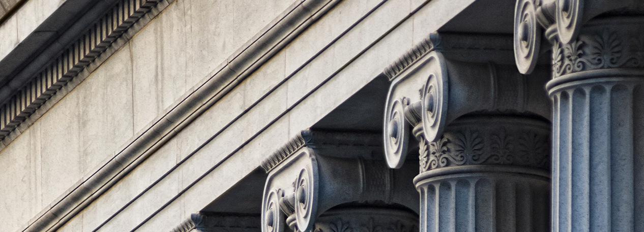 Row of columns, with the upper shafts and capitals visible