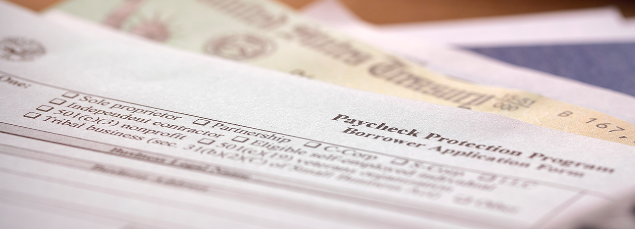 A close up photo of the Paycheck Protection Program (PPP) borrower application.
