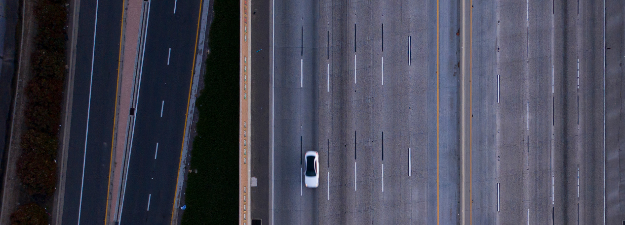 Aerial view of a highway