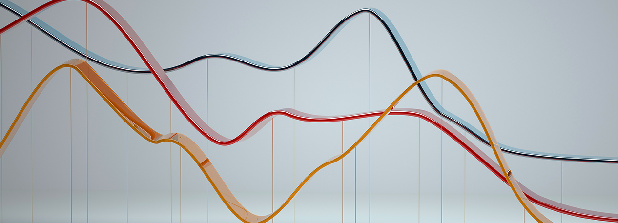 Abstract multi colored curve chart 