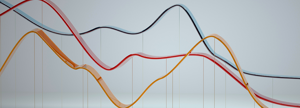 Abstract multi colored curve chart