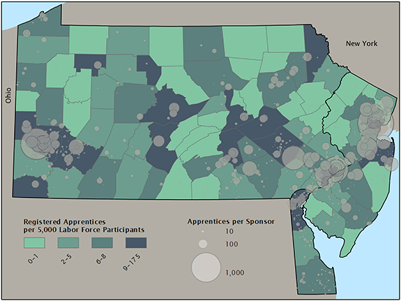 Registered Apprentices per 5,000 Labor Force Participants