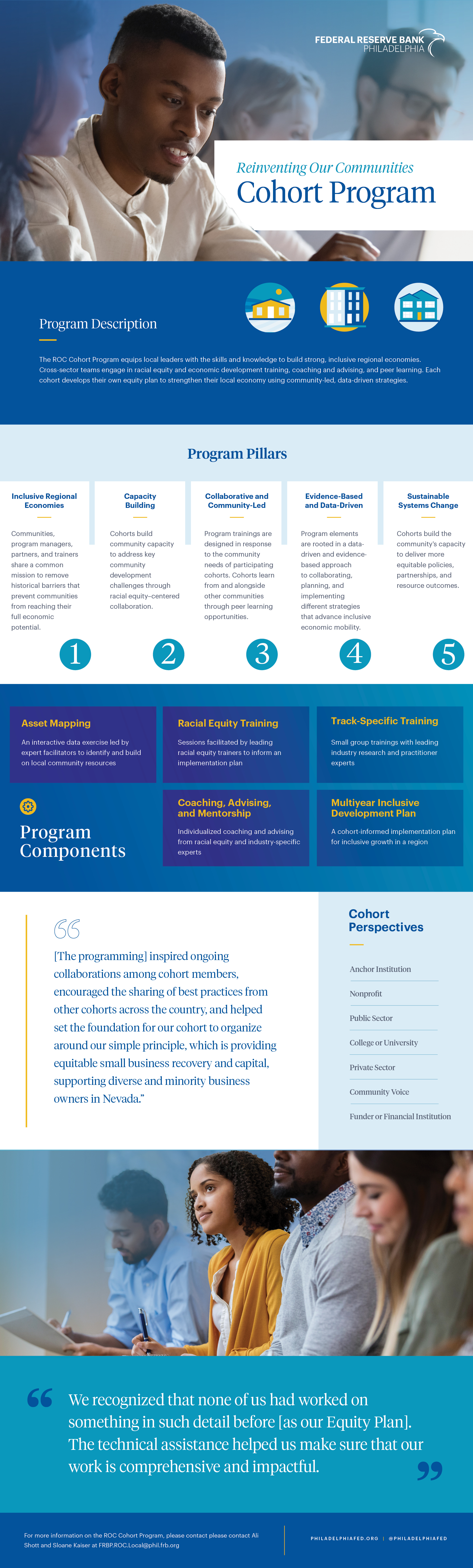 Infographic explaining the Reinventing Our Communities (ROC) Cohort Program