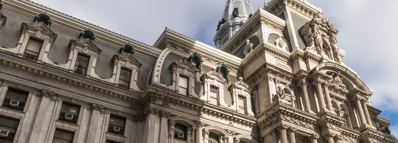 Low angle shot of Philadelphia City Hall
